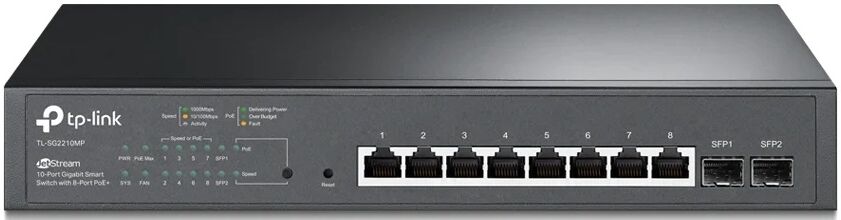 Switch 10 Puertos Inteligentes Gigabit + 8 Puertos PoE+ - TP-LINK