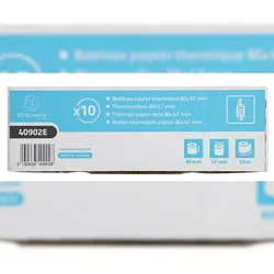 Exacompta 40902E 30x Thermorolle für Kartenzahlung, 60mm x 25m, 1-lagig, 55g, BPA-frei - Weiß