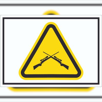 HB-Druck Vorsicht Schusswaffengebrauch Aufkleber Symbol A2 (420x594mm)