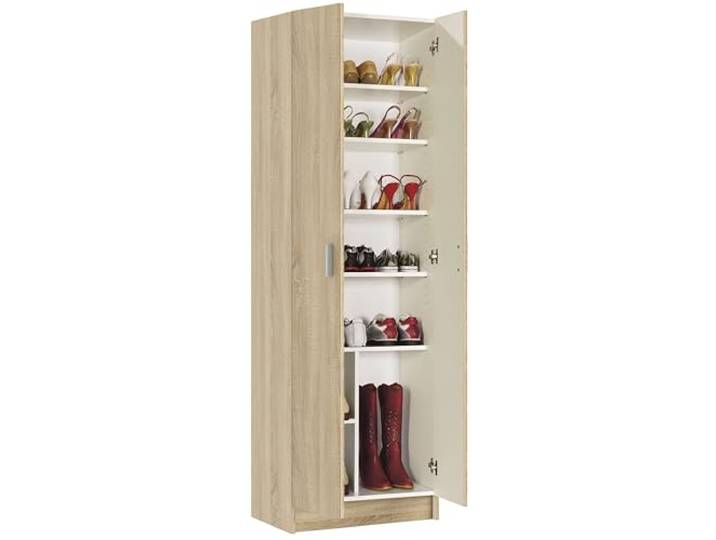 Habitdesign Armoire à Chaussures 2 Portes 6 étagères 180 x 59 x 37 cm Couleur chêne Canadien