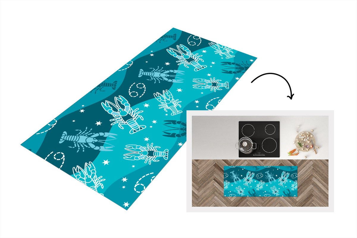 Zodiac Keukenloper Kreeft Design Vinyl - 120 x 50 cm