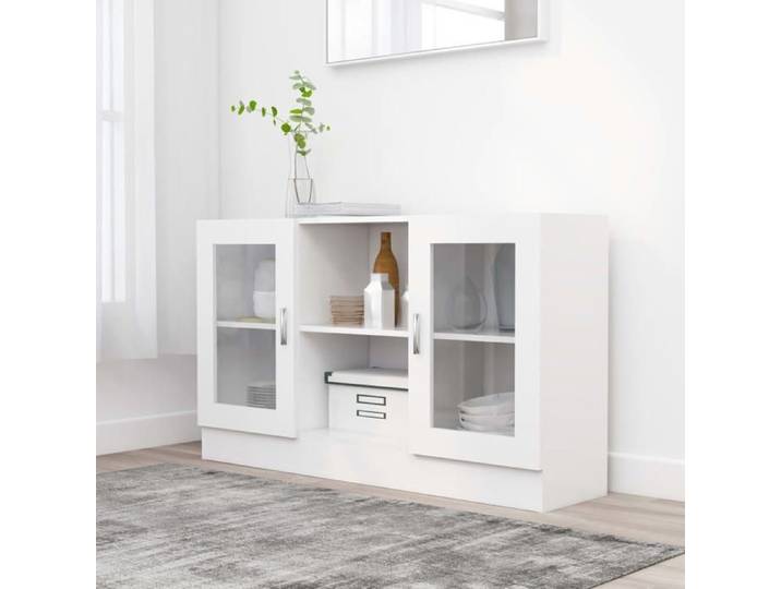 Armoire à vitrine Blanc 120x30 5x70cm Aggloméré 2 Armoire à vitrine Blanc 120x30 5x70cm - Bois d'ingénierie ABHT 3921988
