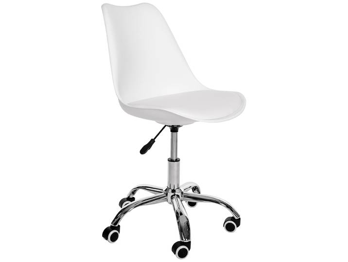 Bürostuhl – Ergonomischer Kinderdrehstuhl mit Rollen – Weiß
