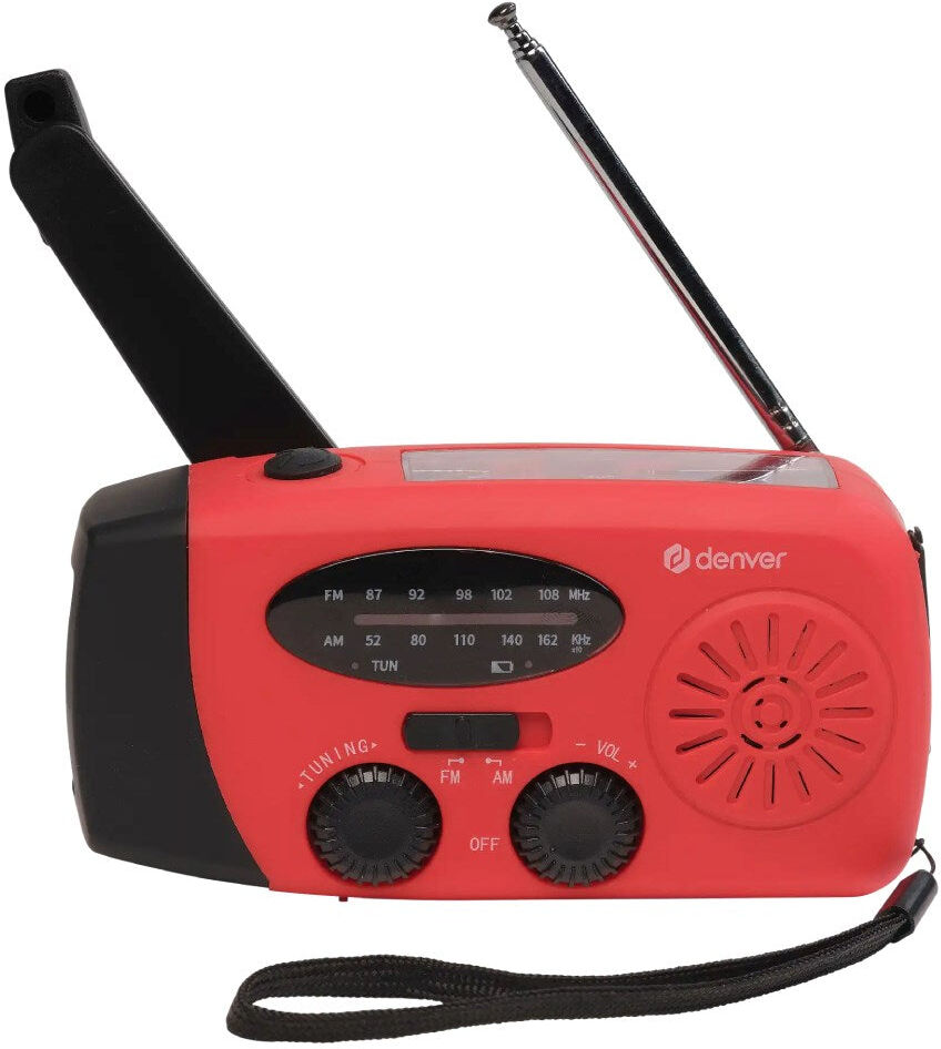 Denver SCR-2005 Nødradio - Håndsving - Lygte - SOS Funktion - Rød