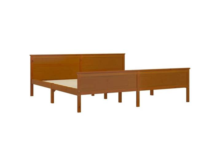 furnicato Bettgestell Doppelbett 208x208x77 cm Honigbraun aus massivem (1-tlg)