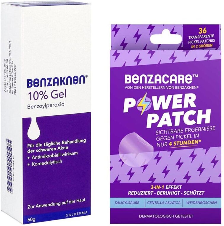 Benzaknen 10% + Benzacare Power Patch gegen Pickel