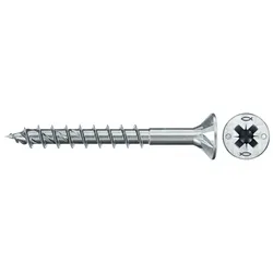 Fischer Spanplattenschraube 4,0x30 PowerFast FPF II CZP BC, Senkkopf, Kreuzschlitz PZ, Teilgewinde - 670210