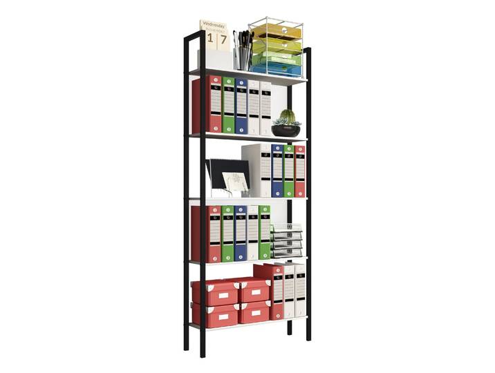 Bücherregal VCM Holz Metall Stand Regal Büro Bücher Flakos 5fach , weiß, B:62cm T:24cm, Regale, Bücherregal