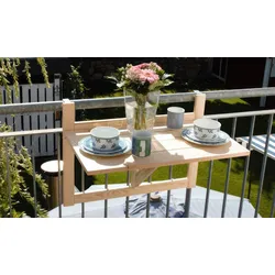 Balkontisch Tönning - 70 x 46 x 11 -5 cm - Farbe: Natur - klappbarer Balkontisch aus naturbelassenem Kiefernholz
