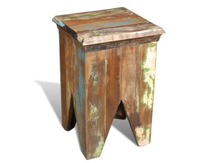 RJPLMFV Hocker aus massivem Erholungsholz, Stil Massivholz, Teak, Akazie, Mango, Saal, Handarbeit, Vintage-Stil, Haus, Café