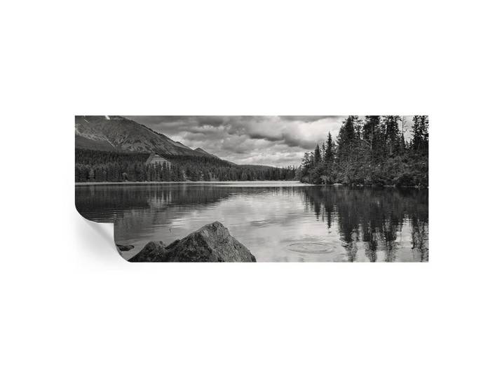 Wallfluent Fototapete 250x104 cm - Bergpanorama, Schwarz, 250x104 cm, Tapeten & Wandverkleidungen, Fototapeten