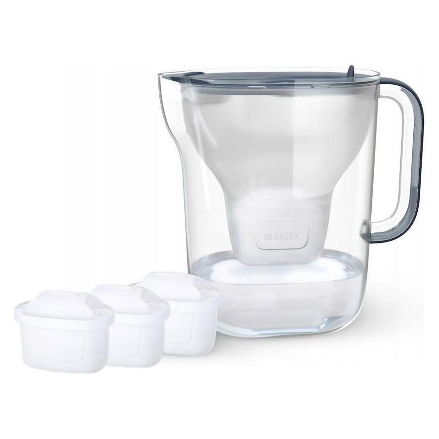 Brita Style ESSENTIAL XL Wasserfilterkanne dunkelblau + 3 x MX Pro Pure Performance-Filter (3.60 l) (1059312)