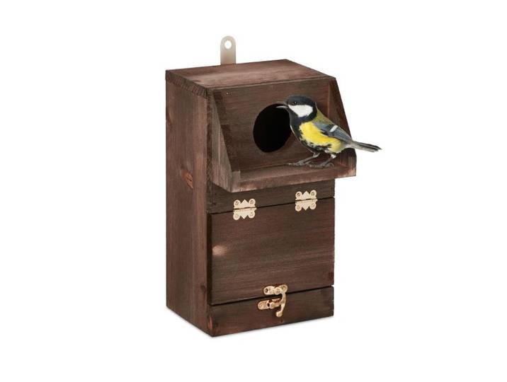 Relaxdays Nistkasten mit Reinigungsklappe