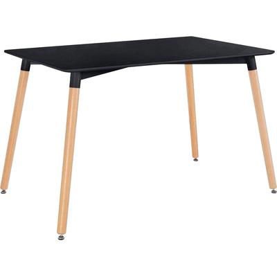 Esstisch PAROLI "Piloto", schwarz (schwarz, buche, schwarz), B:140cm H:76cm, Tische, Rechteckiger Esstisch Esstisch, Breite 140 cm