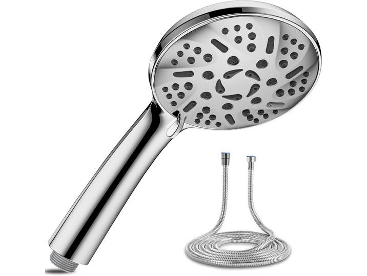 Duschkopf mit Schlauch 59 Zoll Hochdruck 9 Strahlarten Wassersparend Verchromt ABS Edelstahl