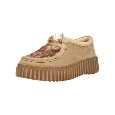 Schnürschuh CLARKS "Clarks Halbschuhe Veloursleder", Damen, Gr. 38, sand, Veloursleder, Schuhe Schnürschuh