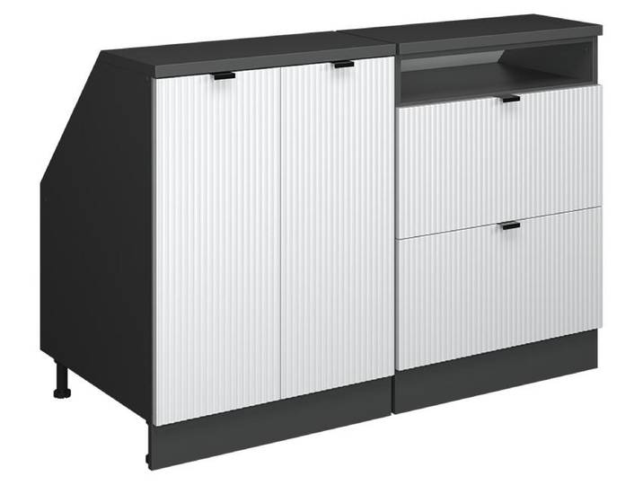 Meuble sous pente Vicco R-Line Blanc cannelé 120cm Lot de 2 caissons 60 cm de profondeur\, Model 60642