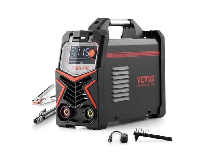 VEVOR Poste à Souder TIG\, 140 A\, Machine de Soudage 4 en 1\, Grand Écran LED\, DC Pulse TIG/DC Pulse MMA/Lift TIG/MMA (Stick)\, Soudeur Électrique avec Démarrage à Chaud Onduleur IGBT Contrôle Synergique