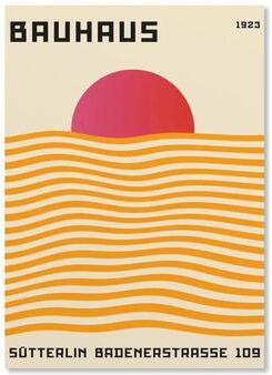 Inspire Essentials Abstract Bauhaus Orange Geometric Wall Art Canvas Prints 22 19.69 27.56 In