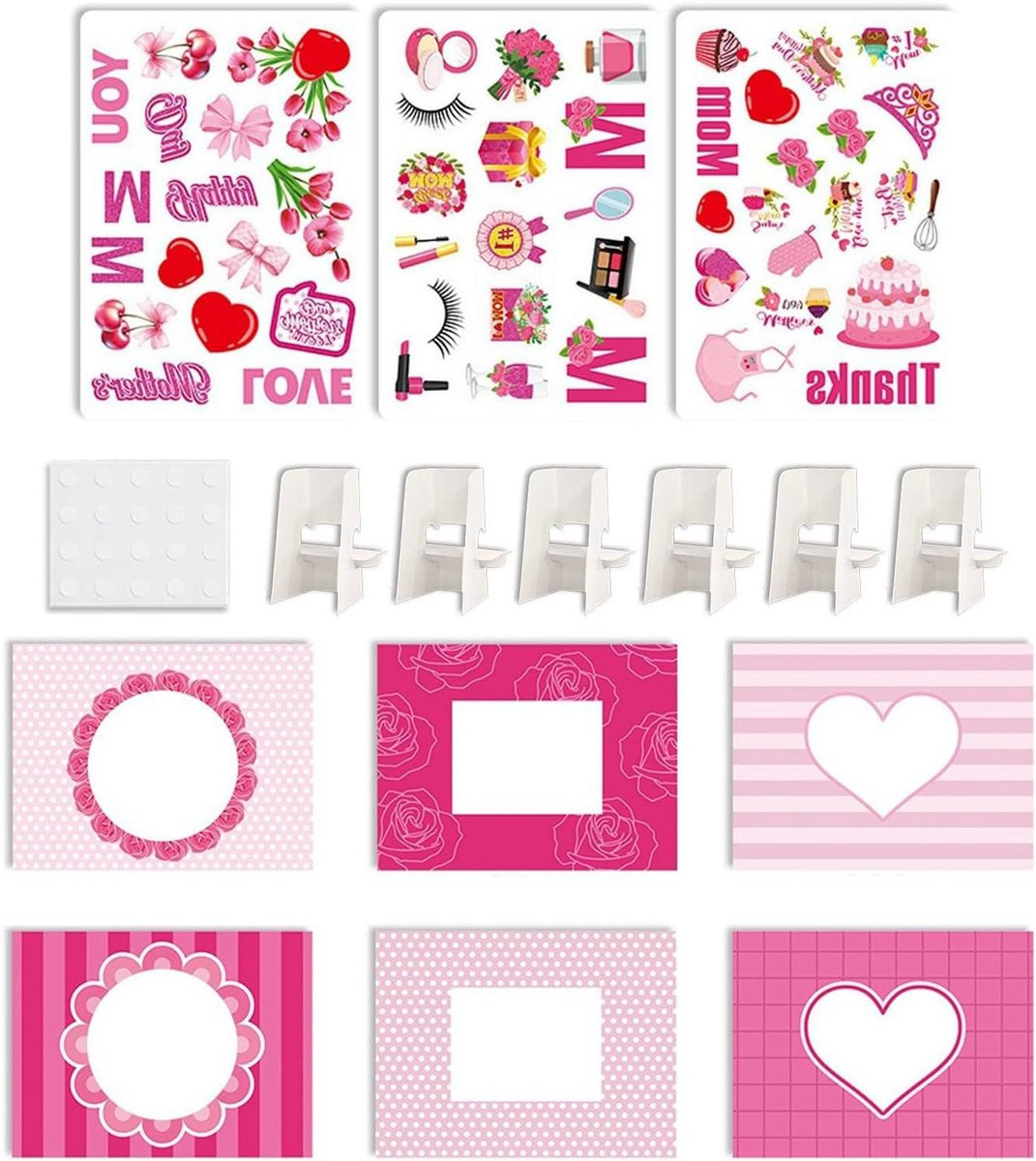 Fotolijsten Knutselset voor Moederdag met Stickers - Multicolor - 21 x 19 cm