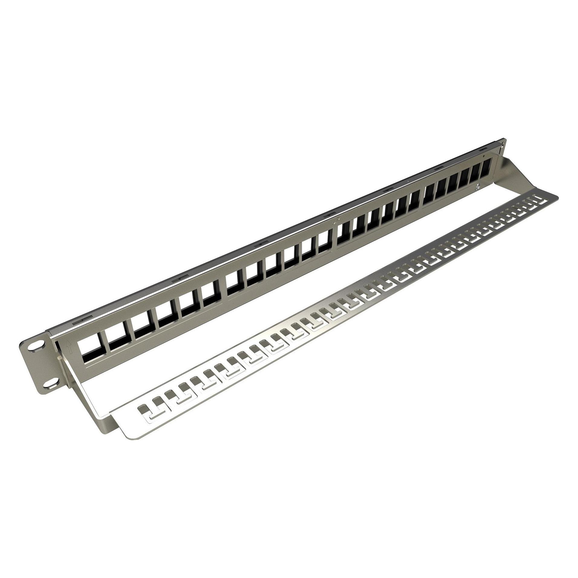 Solarix 19" Neosazený univerzální panel 24 portÅ (SX24M-0-STP-BK-UNI-N)