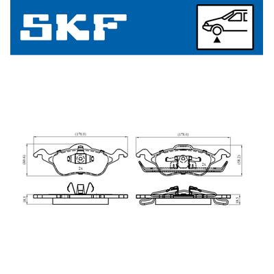 SKF Bremsbelagsatz, Scheibenbremse VKBP 80260 für Ford
