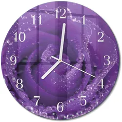 WANDUHR aus Glas Ø30 cm - Rose