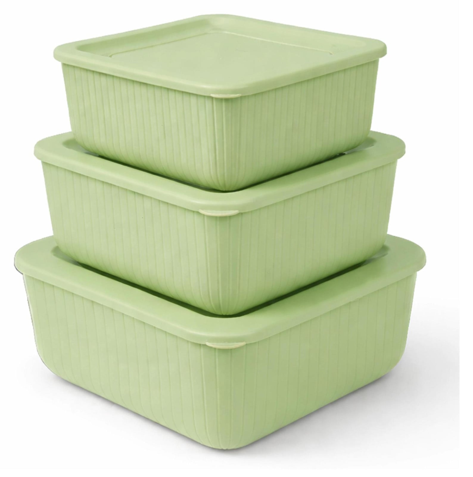 Set van 3 groene rechthoekige voorraadpotten van HOPEG GmbH