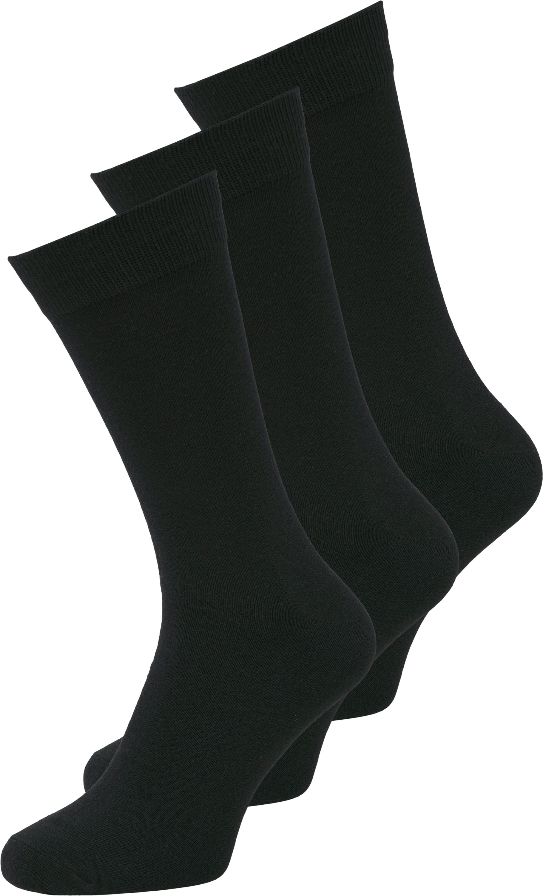 Freizeitsocken JACK & JONES "JACRAFAEL – Sockenpackung mit Stretch-Anteil, Einheitsgrösse", Herren, Gr. 1, schwarz (schwarz pack:schwarz, schwarz), Baumwollmischung, unifarben, Socken Freizeitsocken, Baumwollmischung, Einheitsgrösse schwarz pack:schwarz, 