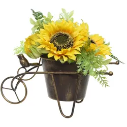 MARELIDA Sonnenblumen im Topf Kunstblumen Topfpflanze Dekoblumen H: 23cm gelb