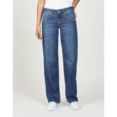 Straight-Jeans GANG "94RIVER", Damen, Gr. 28, N-Gr, blau (slow indigo), Denim/Jeans, Obermaterial: 98% Baumwolle, 2% Elasthan, regular fit, Jeans Straight-Jeans, mit zusätzlicher kleiner Gesäßtasche