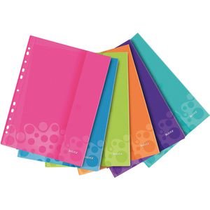 Leitz Prospekthüllen 4707-00-99, WOW, A4, genarbt, 0,20 mm, seitlich verschließbar, 6 Stück