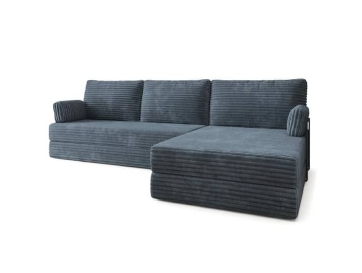 Masseno Schaumstoff-Ecksofas ANKO mit Metallgestell, Modulares Schlafsofa aus Schaumstoff, Klappbares Bodensofa, Schlaffunktion, Ohne Montage - Grau, TILIA 85