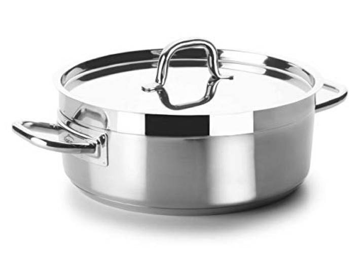 LACOR 54040S Bratentopf ohne Deckel Durchmesser 40 cm Chef Luxe Aus lebensmittelechtem Edelstahl gefertigt; hohe Korrosionsbeständigkeit und Haltbarkeit im täglichen Gebrauch