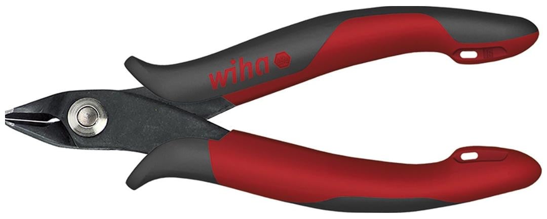 Wiha Electronic schuine tang, zwart/rood, 135 mm