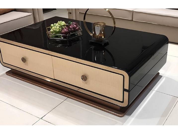 JVmoebel Couchtisch Designer Beistelltisch aus Holz und Metall in Braun (Packung), Made in Europa