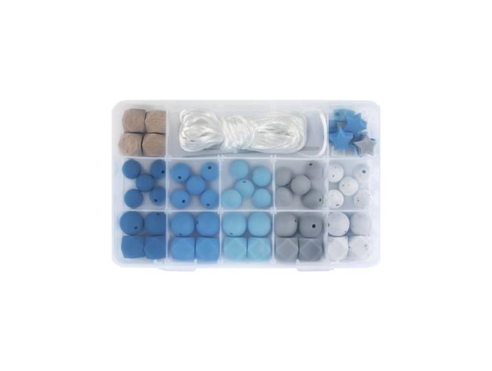 Rayher Silikonperlen Box Hellblau 61 Stück