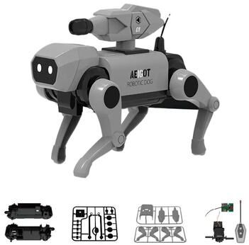 Inspire Select Remote Control Mechanical Dog Building Kit For Kids STEM Assembly Robot Pet Toy, Educational Science Gift, Fun DIY Mod silver