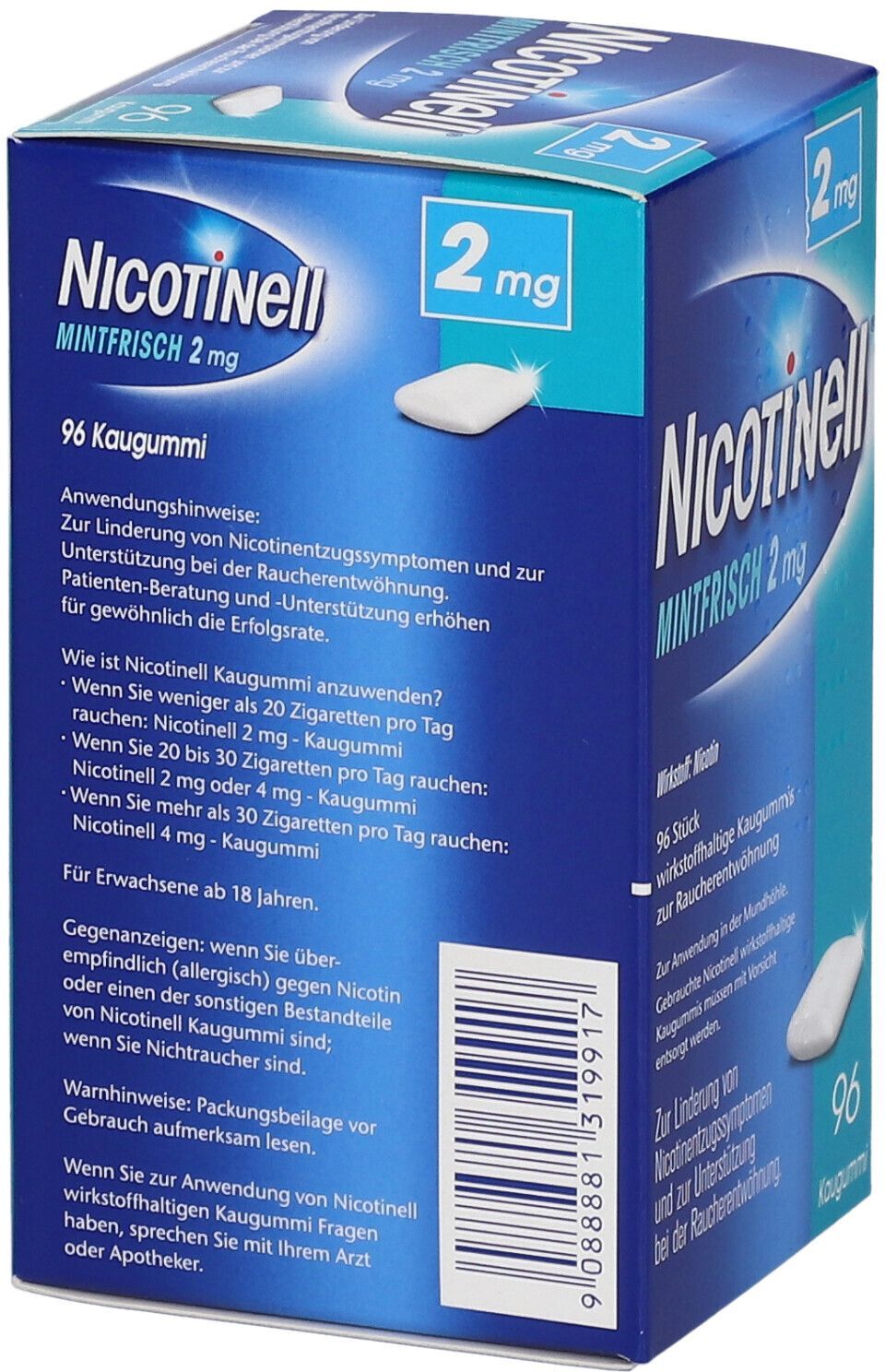 Nicotinell® Kaugummi mintfrisch 2 mg 96 St 96 St Kaugummi
