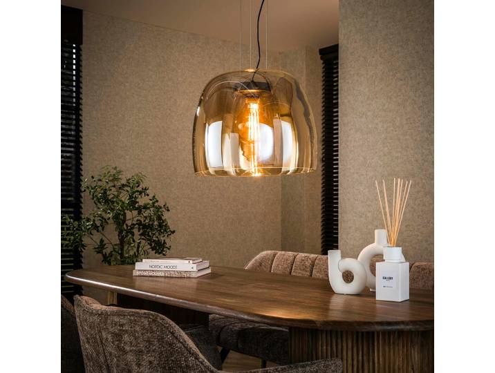 Suspension cloche en verre NIAGARA - Ambre