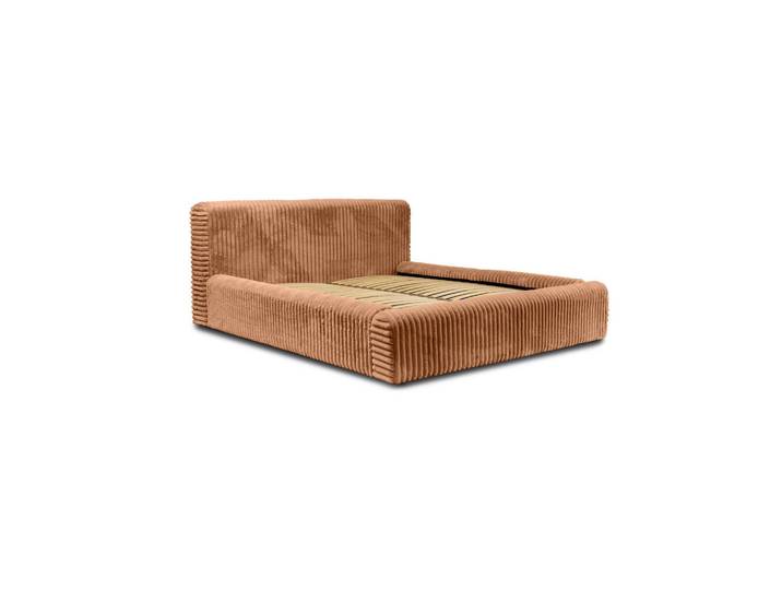 Fedve Polsterbett aus Strickmaterial Kostar 160x200 cm, Braun, 160x200 cm, Schlafzimmer, Betten