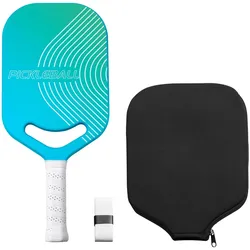 VEVOR Pickleball-Schläger mit Aero-Throat, T700-Kohlefaseroberfläche und Wabenkern, Pickleball-Schläger mit erhöhter Kraft, Seuerung und Spin, Pickleball-Schläger für Erwachsene Blau + Grün