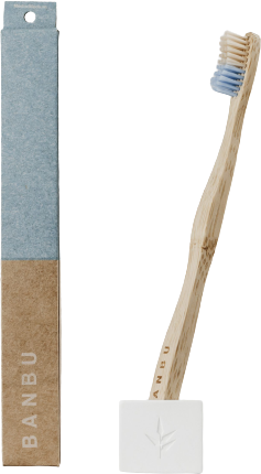 Banbu Cepillo Dental de Madera Cerdas Medias 1 Unidad Azul