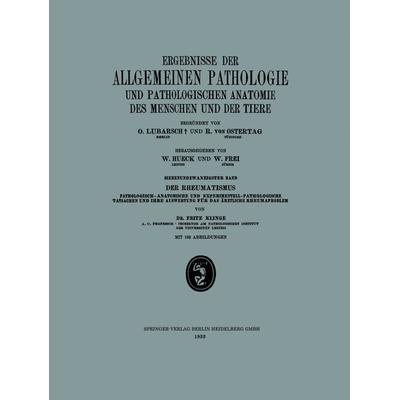Ergebnisse der Allgemeinen Pathologie und Pathologischen Anatomie des Menschen und der Tiere, Taschenbuch von Fritz Klinge, Bergmann, J F,