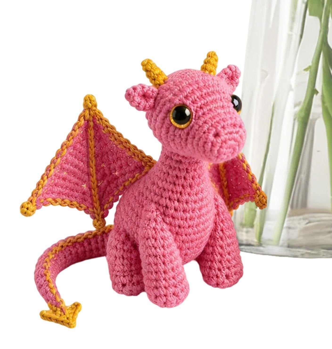 Gehaakte drakenpop - Emotionele metgezel - Roze