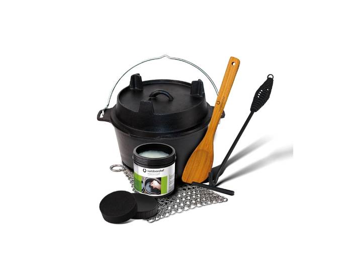 Grilltopf OUTDOORCHEF Dutch Oven Set No. 06, 5,7 l , schwarz, 5,7 l, Töpfe, Grilltopf
