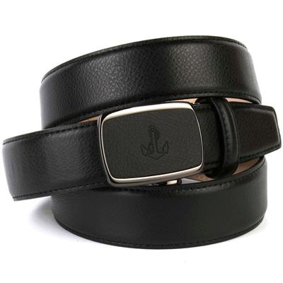 Ledergürtel ANTHONI CROWN, Damen, Gr. 115, schwarz, Leder, unifarben, Gürtel Ledergürtel, mit Anker-Logo, Ton in Ton Steppung
