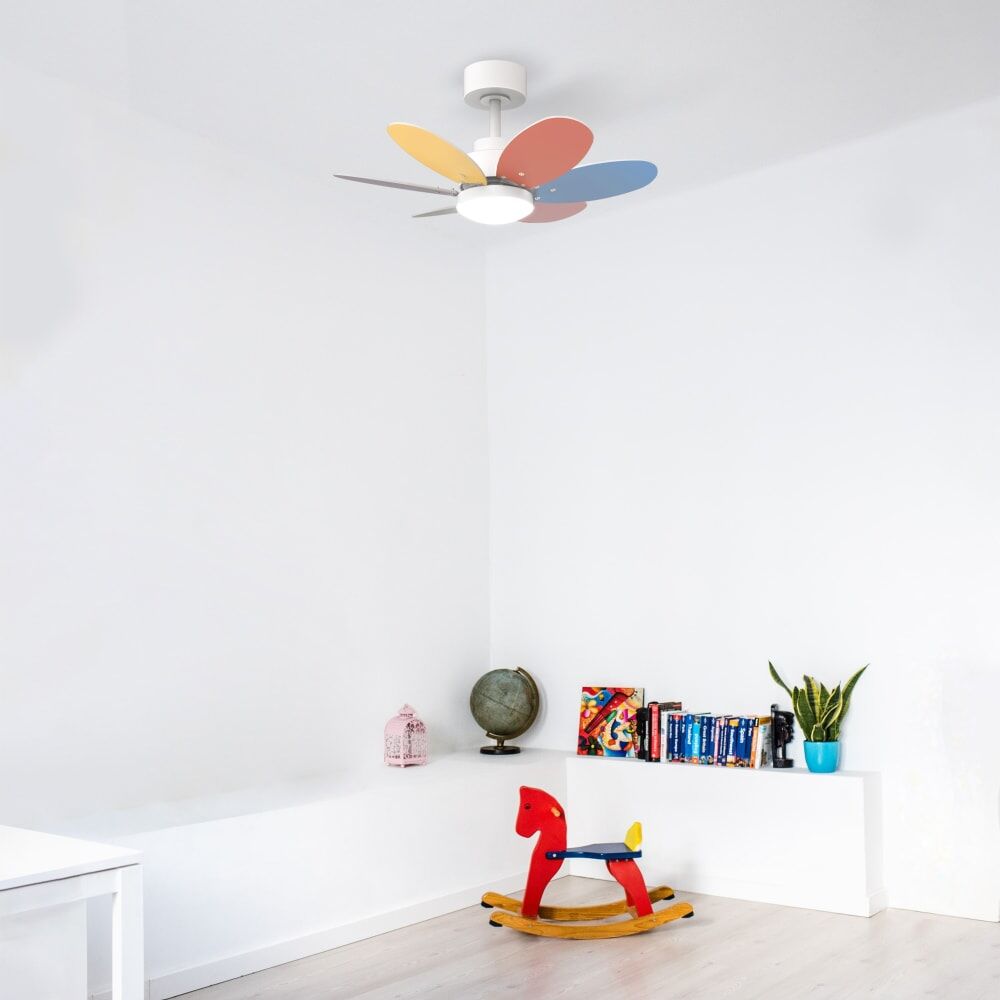 Sulion Ventilador de techo blanco/multicolor led 75cm