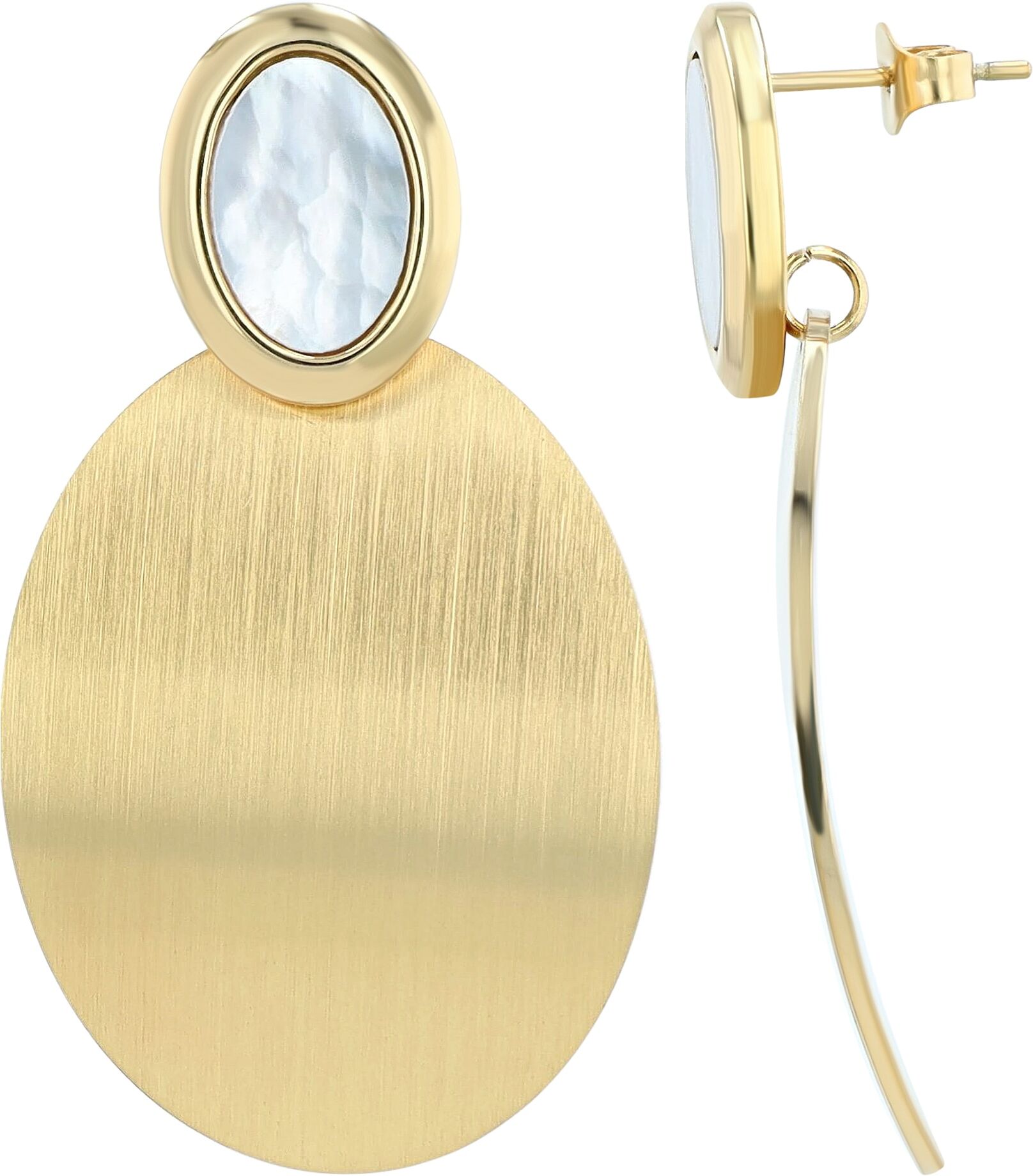 Paar Ohrstecker ADELIA´S "Damen Ohrringe ¿ Ohrstecker aus Edelstahl mit Perlmutt", gold, Ohrringe, Damen, Edelstahl, Paar Ohrstecker