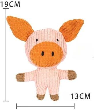 Uplift Essentials Interactive Squeaky Plush Toy Multi Sensory Teething & Boredom Relief For Small & Medium Pets pig